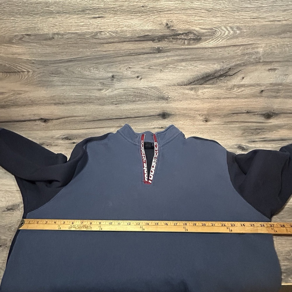 VTG ROOTS ATHLETICS Navy 1/4 zip pullover sweatshirt Men's XXL - Picture 6 of 8